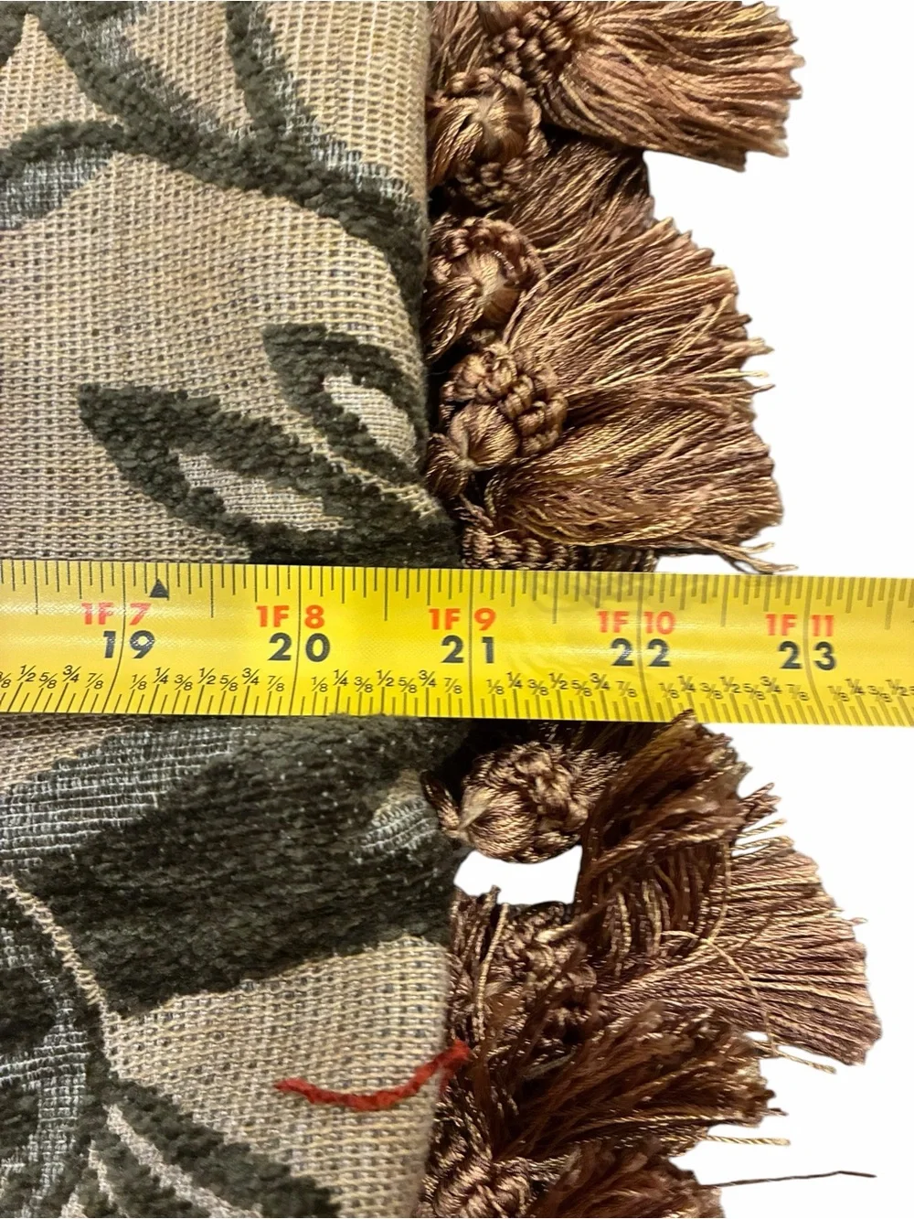 Set of 3 22” Square Floral Tapestry Throw Pillows Muted Colors Tassels Classic